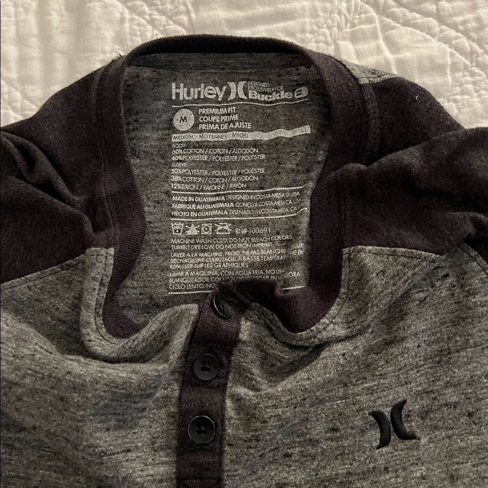 Hurley Gray 1/4 Button Down - image 3